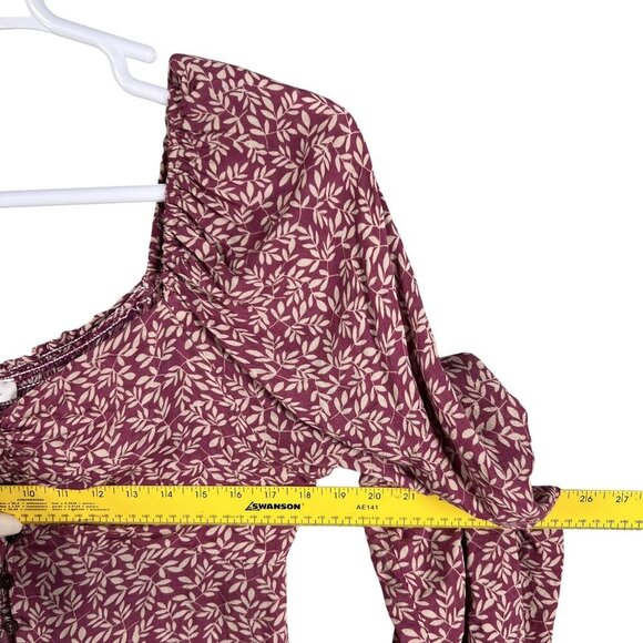 Anthropologie Bucketlist Women L Boho Maxi Top Smocked Back Bishop Sleeve Blouse - Picture 12 of 16